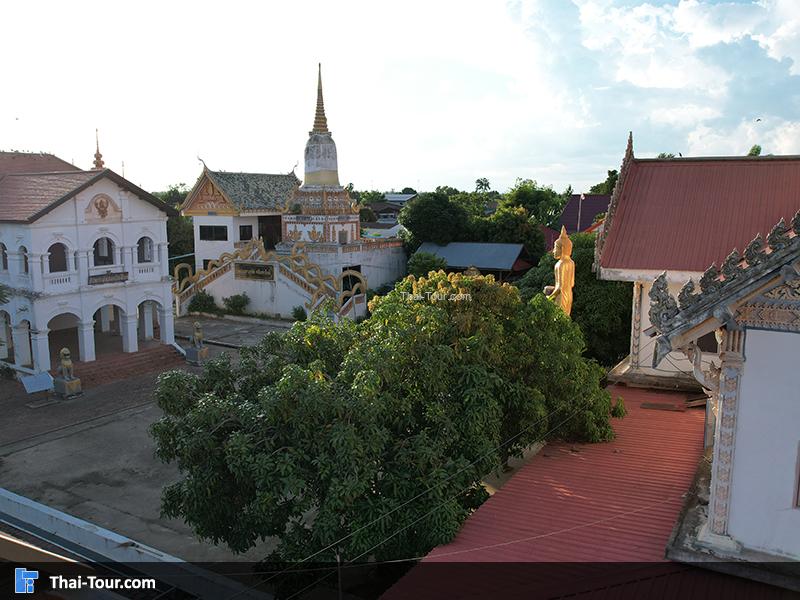 ภาพมุมสูง วัดพระศรีมหาโพธิ์ มุกดาหาร