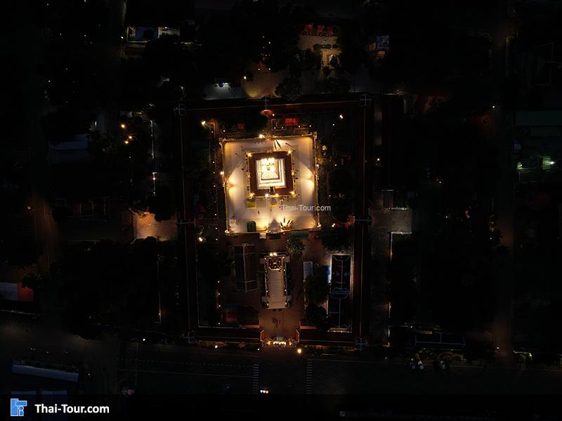 ภาพมุมสูงกลางคืน พระธาตุพนม