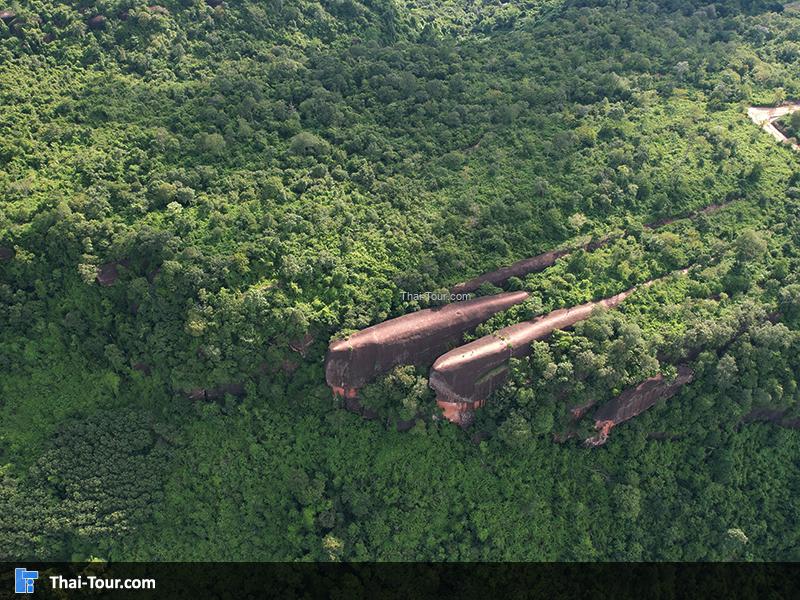 ภาพมุมสูง หินสามวาฬ บึงกาฬ