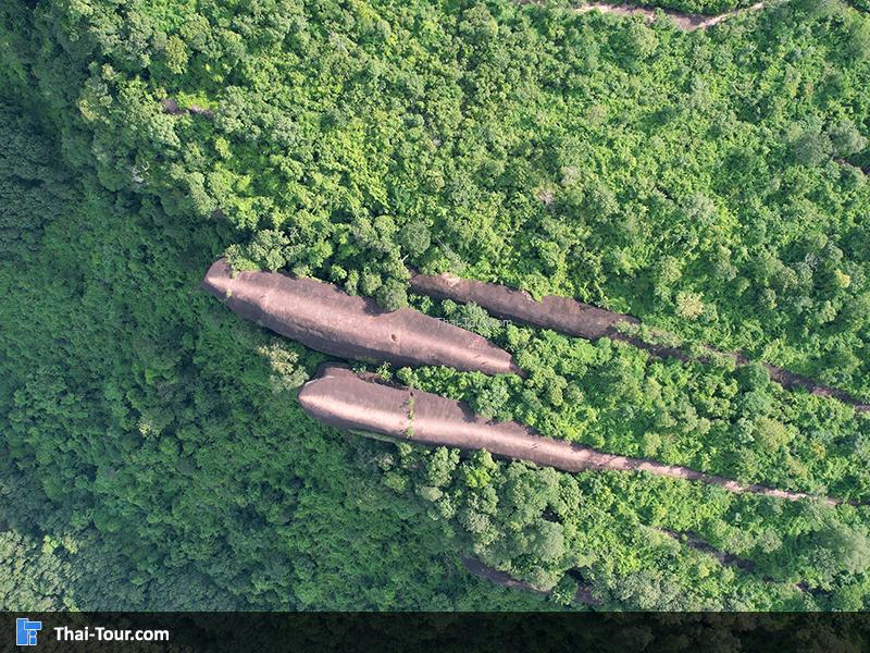 ภาพมุมสูง หินสามวาฬ บึงกาฬ
