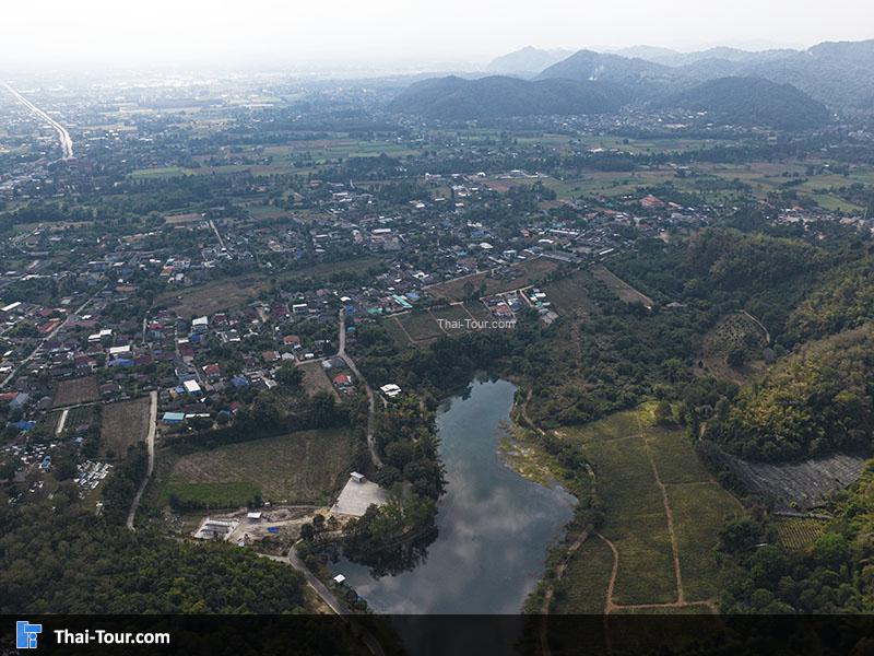 รุูปภาพมุมสูง อ่างเก็บน้ำห้วยไคร้