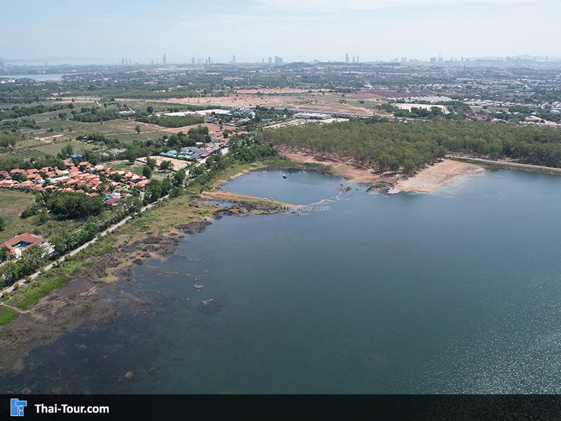 ภาพมุมสูงอ่างเก็บน้ำมาบประชัน