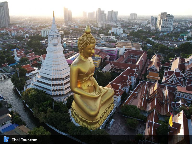 ภาพมุมสูง วัดปากน้ํา ภาษีเจริญ