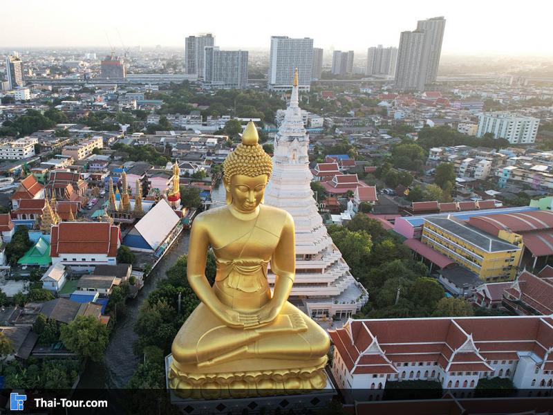 ภาพมุมสูง วัดปากน้ํา ภาษีเจริญ