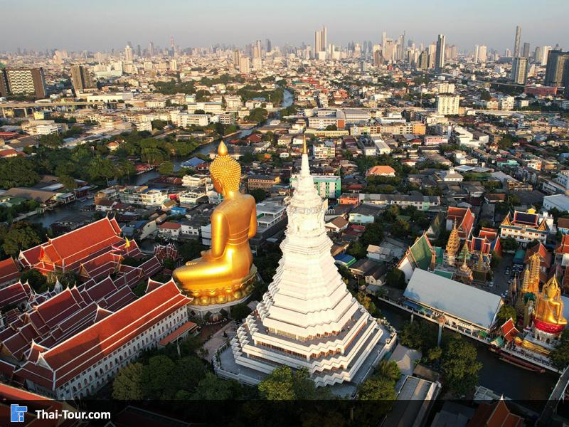 ภาพมุมสูง วัดปากน้ํา ภาษีเจริญ