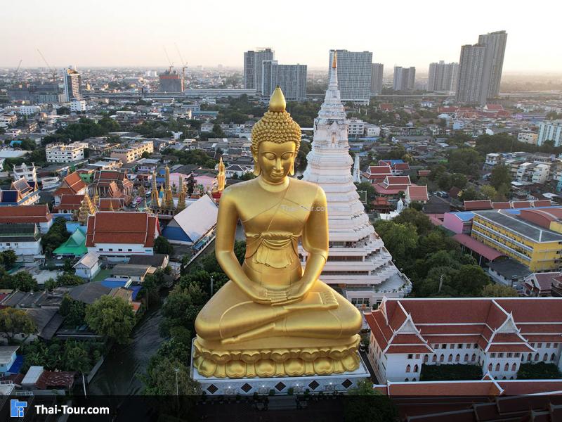 ภาพมุมสูง วัดปากน้ํา ภาษีเจริญ