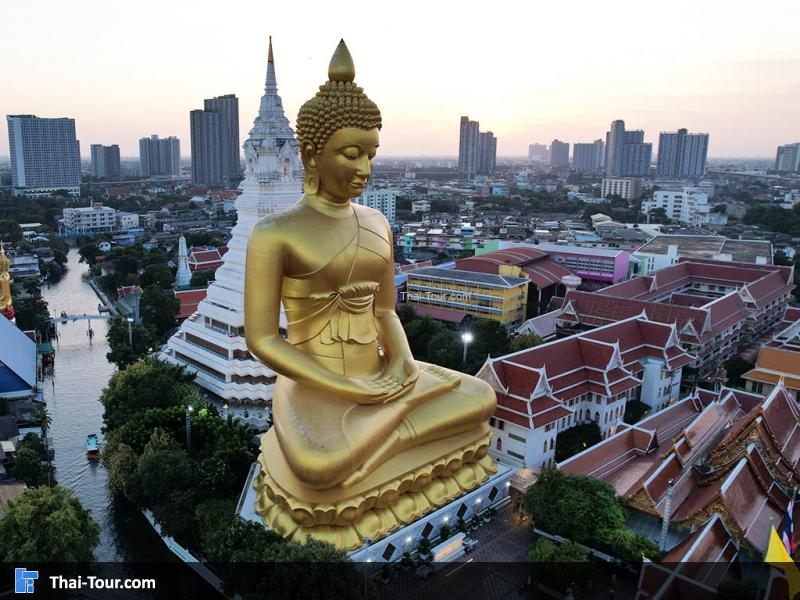 ภาพมุมสูง วัดปากน้ํา ภาษีเจริญ