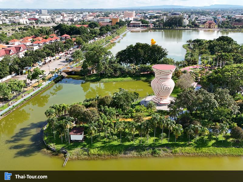 ภาพมุมสูง สวนสาธารณะหนองประจักษ์