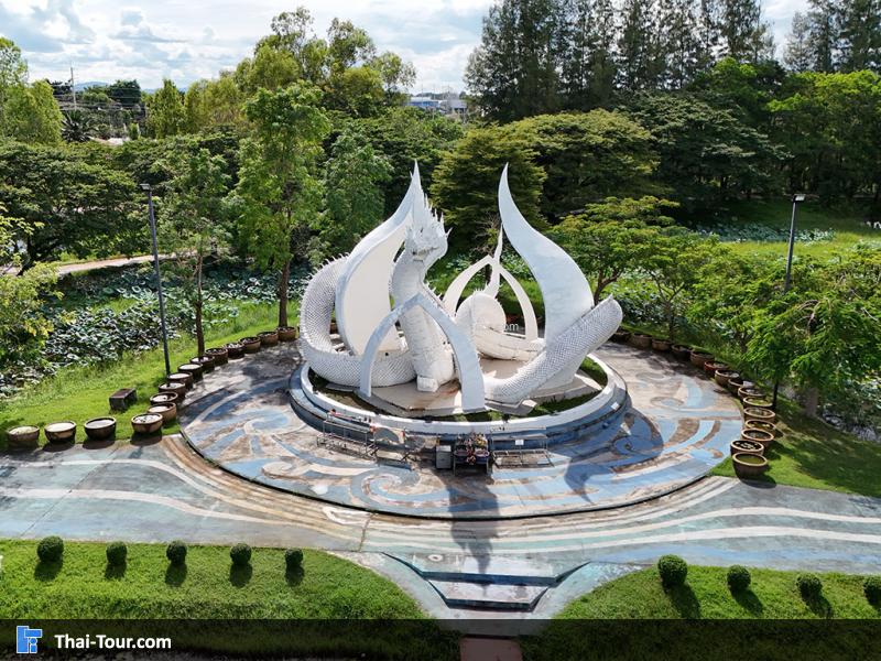 ภาพมุมสูงของอุทยานบัว