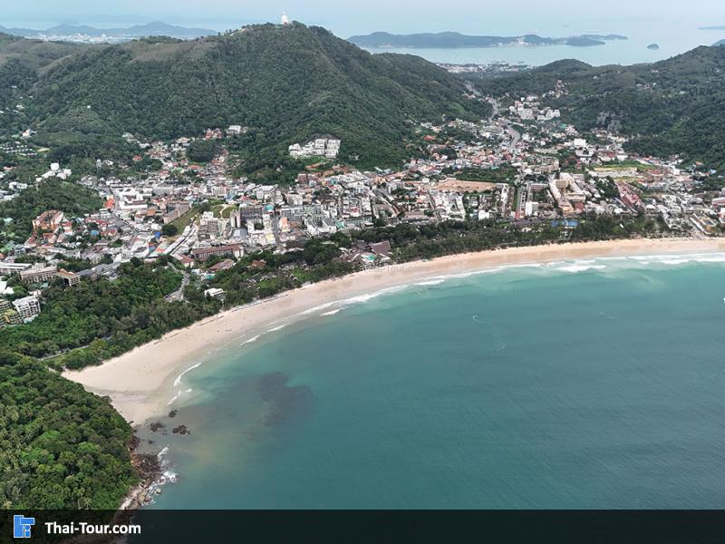 ภาพมุมสูง ชายหาด หาดกะตะ