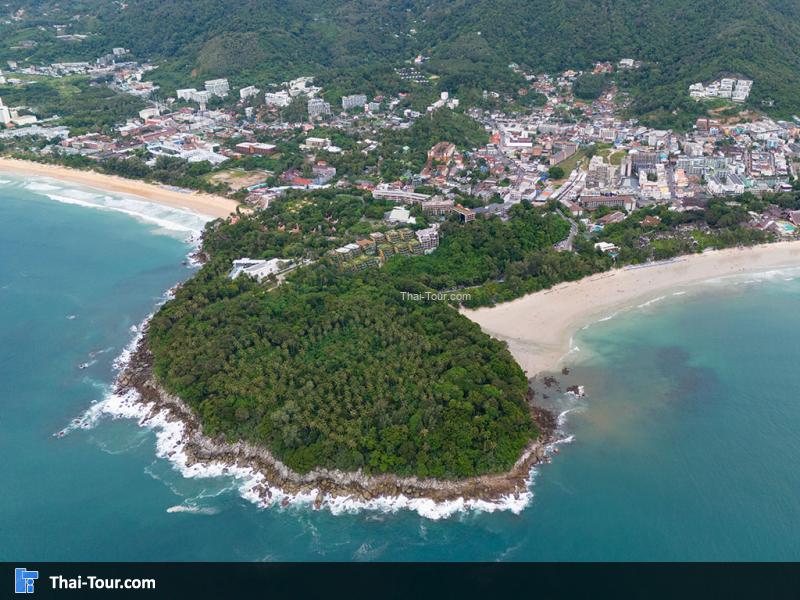 ภาพมุมสูง ชายหาด หาดกะตะ