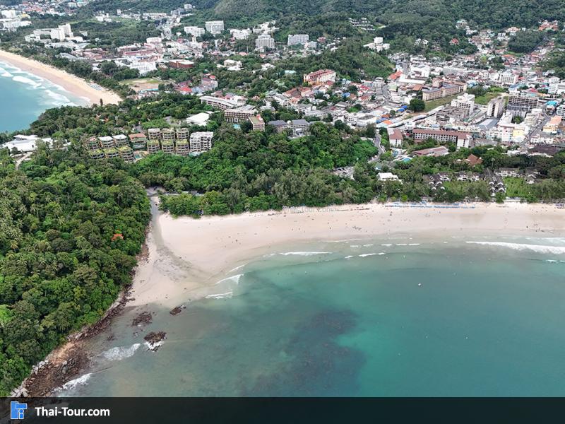 ภาพมุมสูง ชายหาด หาดกะตะ