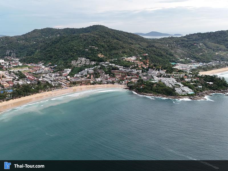 ภาพมุมสูง ชายหาด หาดกะตะ