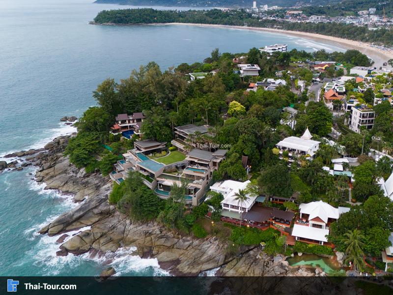 ภาพมุมสูง ชายหาด หาดกะตะ