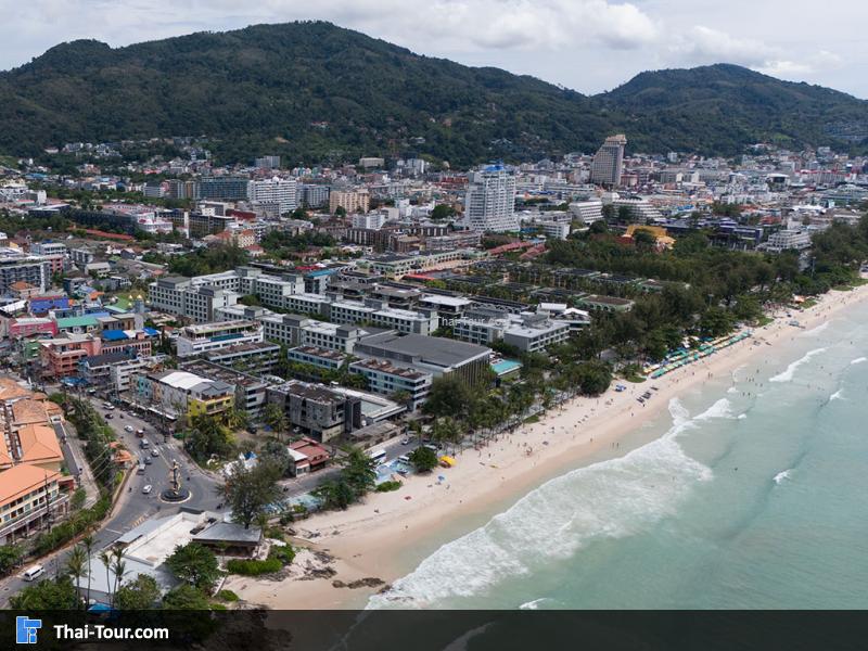 ภาพมุมสูง ชายหาดป่าตอง