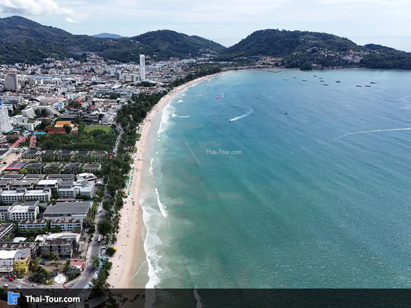 ภาพมุมสูง ชายหาดป่าตอง