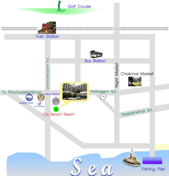Map of City Beach Resort Hua Hin