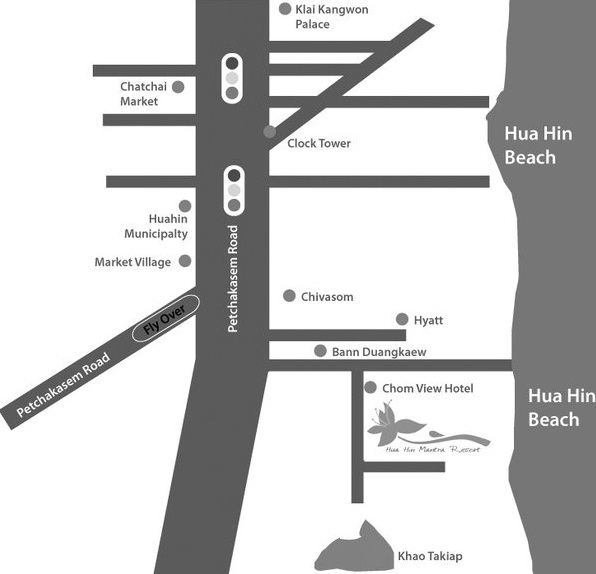 Map of Hua Hin Mantra Resort-แผนที่ หัวหินมันตรา รีสอร์ท