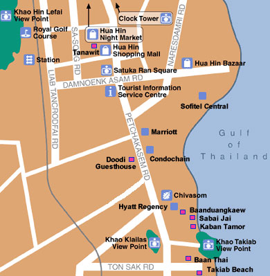 Map of Ta Kiab Beach Resort, Hua Hin