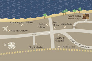 Map of Wora Bura Resort & Spa - แผนที่