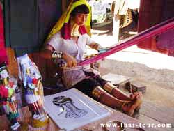 Long-necked Karen and her handicraft