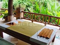 Bed of outdoor spa