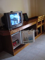 TV and Minibar inside Bungalow 