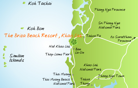Map of The Briza Beach Resort, Khao Lak, Phang Nga