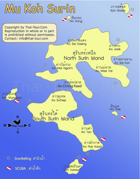 Map of Mu Koh Surin